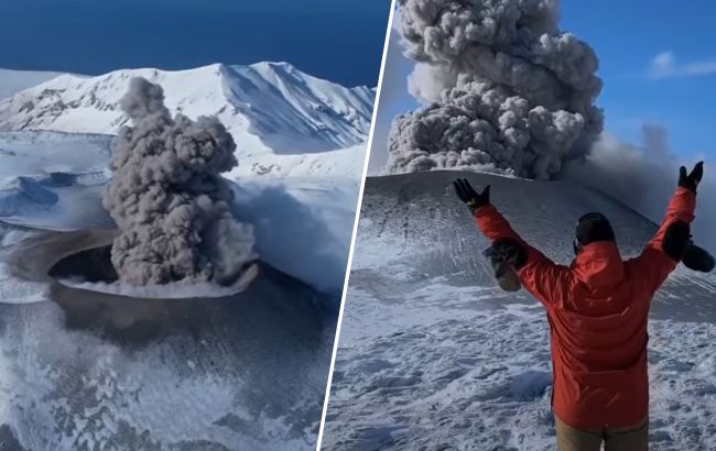 Невероятное видео извержения вулкана Эбеко: выброс пепла на высоту 2,5 км