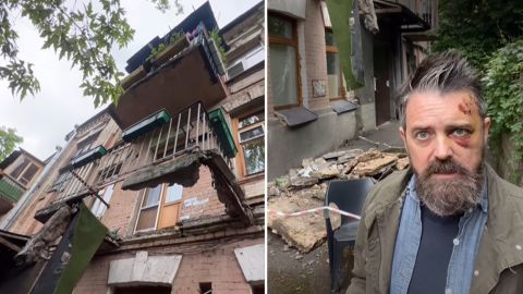 У центрі Києва балкон обвалився на відомого американського режисера Крістофера Волтерса (відео)