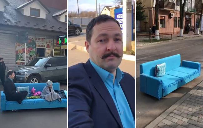 Украинский изобретатель представил машину-диван, которая ездит по Тернополю (видео)