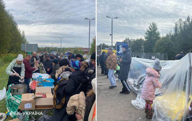 Гуманітарна катастрофа. Сотні українських біженців мерзнуть на кордоні Росії з ЄС