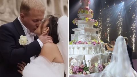 Торт за 100 тысяч, звезды и веселье. Экс-прокурор и работница ГБР отыграли "элитную" свадьбу (видео)