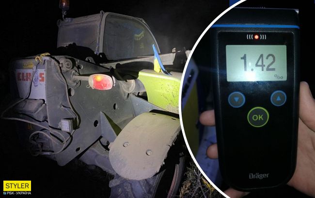 Під Дніпром п'яний водій автонавантажувача влаштував нічні перегони з поліцією (фото)