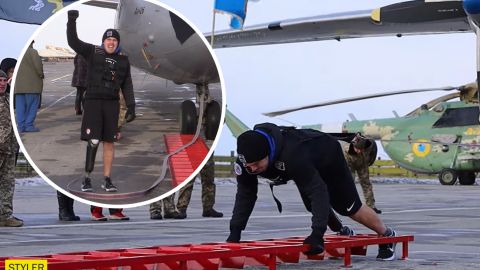 Ветеран АТО с ампутированной ногой установил рекорд Украины: протащил самолет Ан-26 (видео)