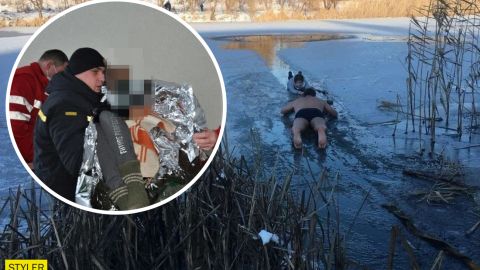 В Кропивницком мужчина героически бросился на помощь девушке, которая тонула в ледяной воде (фото)