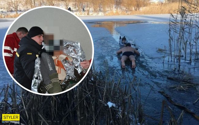 В Кропивницком мужчина героически бросился на помощь девушке, которая тонула в ледяной воде (фото)