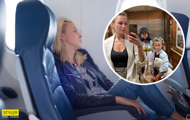 В самолете россиянка ударила девочку из Украины за подушку с изображением воина ВСУ