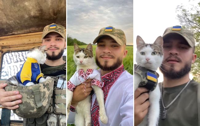 Шукали три тижні всі військові: бойовий кіт Шайба повернувся до власника (фото)