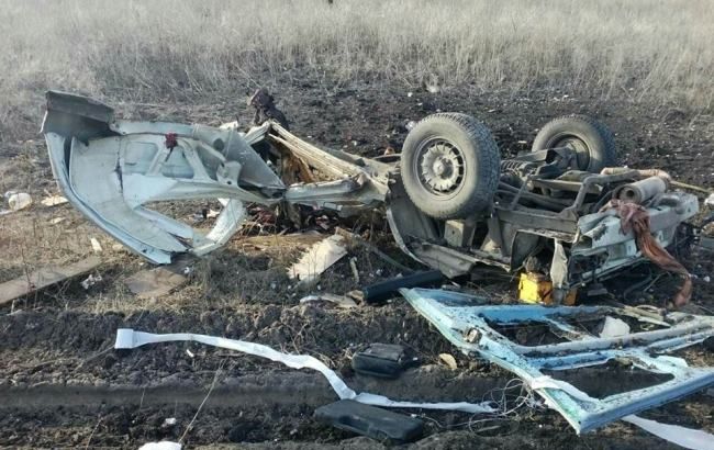 Взрыв автобуса под Марьинкой: фото