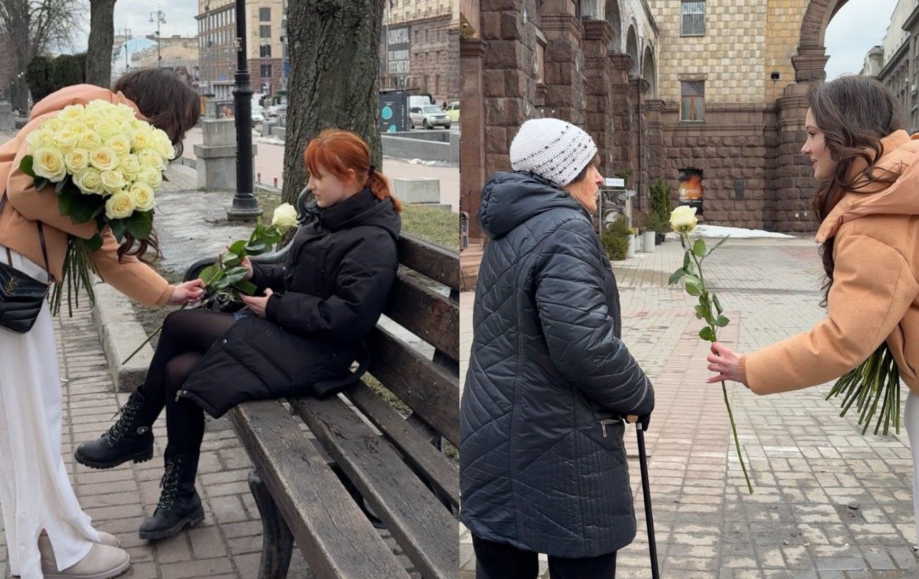 Дівчина роздала понад тисячу троянд у Києві і здивувала своєю метою: "Це не хайп"
