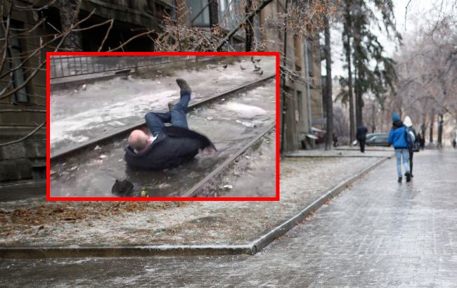 В Киеве журналистку атаковали из-за гололеда, но агрессора постигла моментальная карма