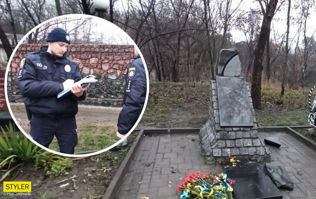 У Первомайську вандали розбили меморіал воїнам АТО і Героям Небесної сотні (фото)