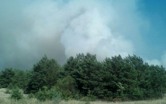 ДСНС залучила авіацію до гасіння пожежі на полігоні в Чернігівській області