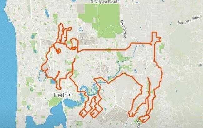 Велосипедисти "зобразили" на карті козла, проїхавши 202 км