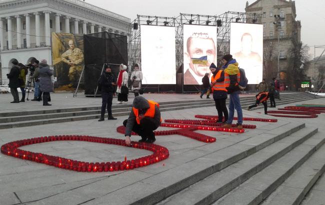 День героїв Небесної сотні: на Майдані зібралося до півтисячі людей