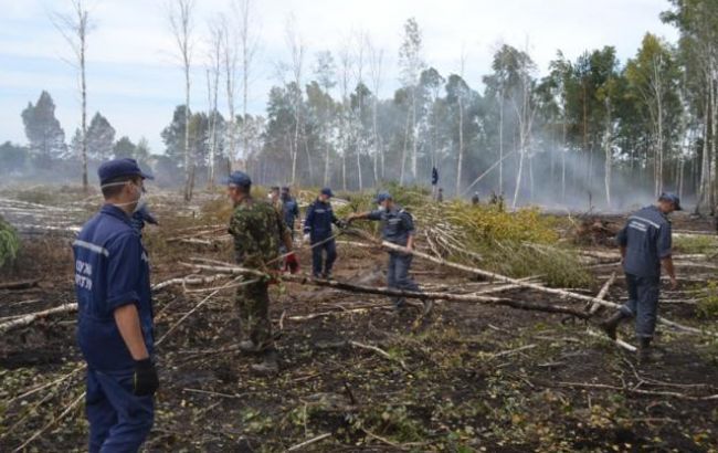 Пожар под Чернобылем: продолжается тушение 4 очагов возгорания