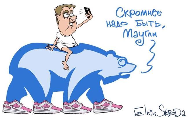 Карикатурист из РФ высмеял расследование по делу Медведева