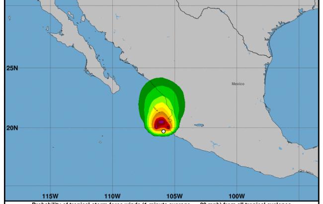 Біля узбережжя Мексики сформувався тропічний шторм "Пілар"