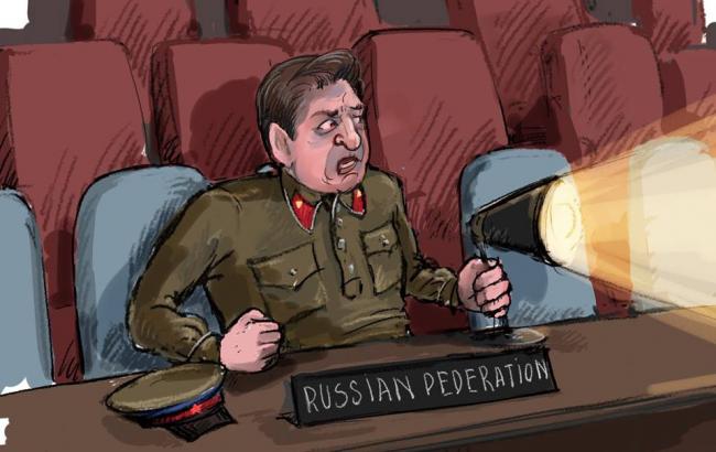 Український карикатурист висміяв представника РФ в ООН
