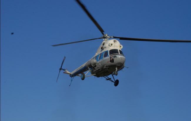 На соревнованиях под Харьковом упал вертолет, пострадали 2 человека