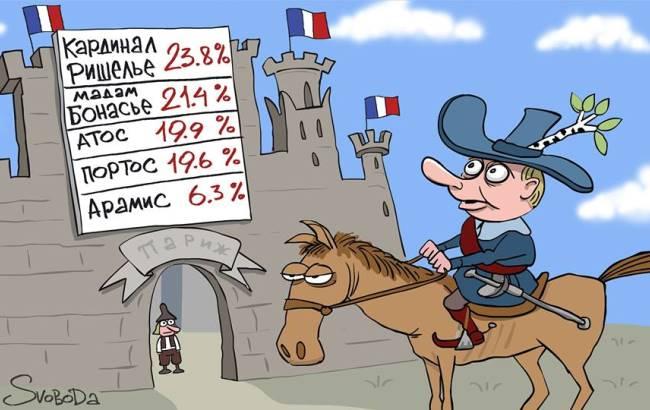 Російський художник зобразив Путіна д'Артаньяном на коні