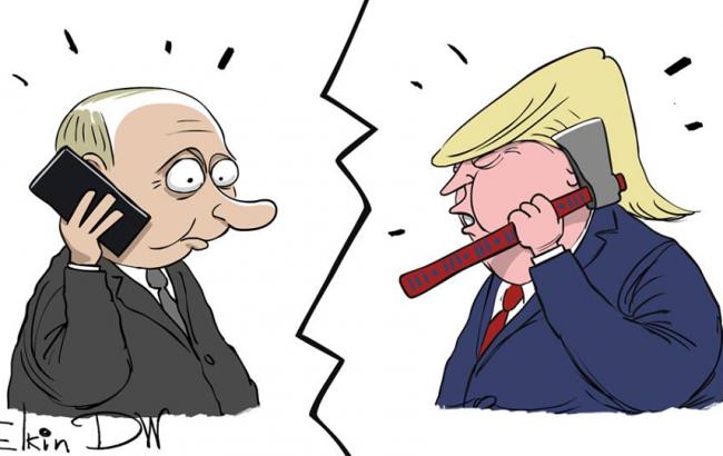 Відомий карикатурист висміяв розмову Трампа з Путіним