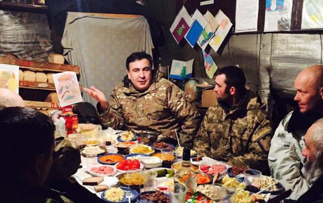 Михаил Саакашвили встретил Новый год на передовой