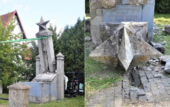 У Польщі знесли пам'ятник Червоній армії: відео і фото декомунізації