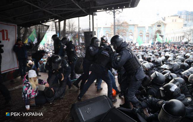 Стычки на акции ФОПов под Радой. Полиция заявила о пострадавших и возбудила дела