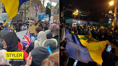 Акции в поддержку Украины и против агрессии России проводят по всему миру (видео, фото)