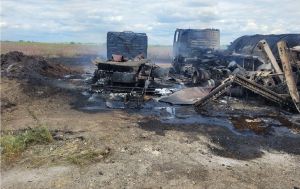 Окупанти атакували дроном дорожників, знищено техніку (фото)