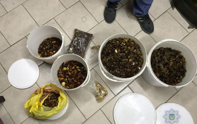 В Ровенской области полиция изъяла у местного жителя 25 кг янтаря