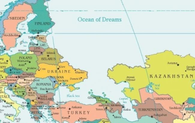 У Грузії видали карту світу з океаном замість Росії