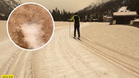 Европу засыпало цветным снегом: фото необычного явления