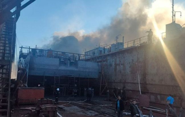 В Одеській області сталася пожежа на судоремонтному заводі, загорілася каюта судна