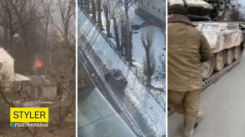 Украинцы останавливают танки и жгут вражескую технику коктейлями "Молотова": видео и фото