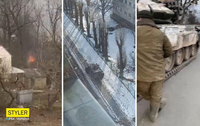 Українці зупиняють танки і палять ворожу техніку коктейлями "Молотова": відео та фото