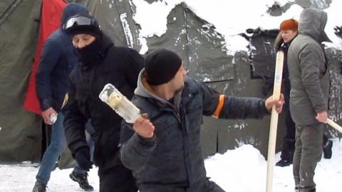 Появилось видео сноса палаточного городка под Радой