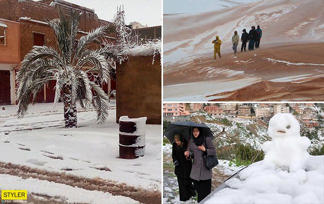 Экстремальные условия: солнечный Алжир засыпало снегом
