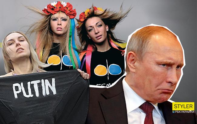 В Киеве активистка Femen скандально поздравила президента РФ