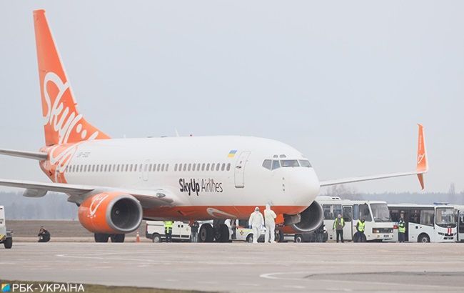 Самолет SkyUp из Китая прошел дезинфекцию