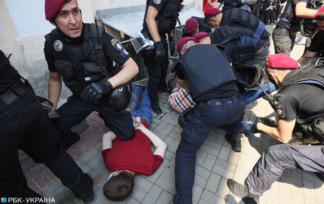 Акции в центре Киева: полиция задержала несколько человек