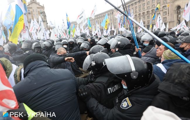 Під час протесту ФОПів в Києві постраждали близько 40 правоохоронців