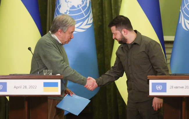 Зеленский встретился с генсеком ООН Антониу Гутерришем в Киеве