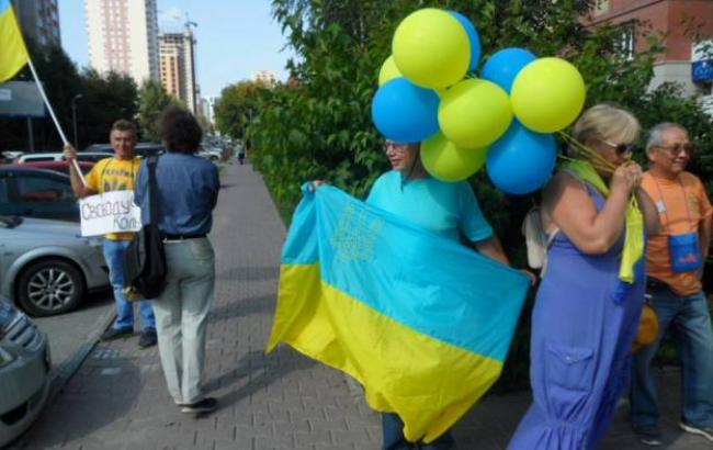 В российском Новосибирске провели праздничную акцию ко Дню Независимости Украины