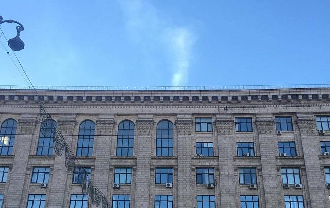 В Киеве на Крещатике горело здание Минагрополитики
