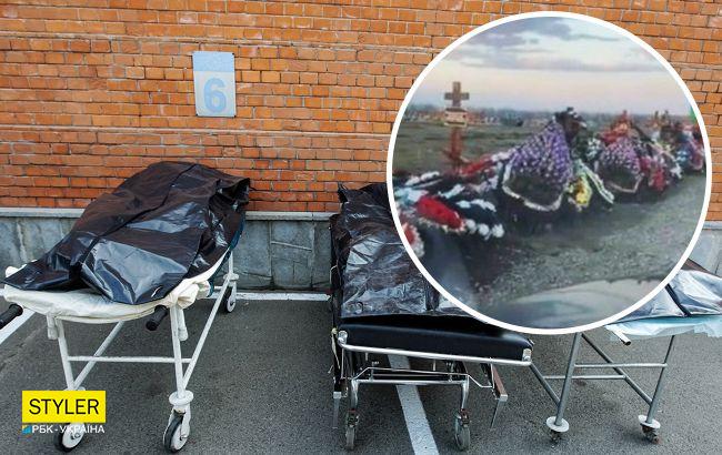 Всплыло видео с кладбища, переполненного свежими могилами российской "разведки ВДВ"