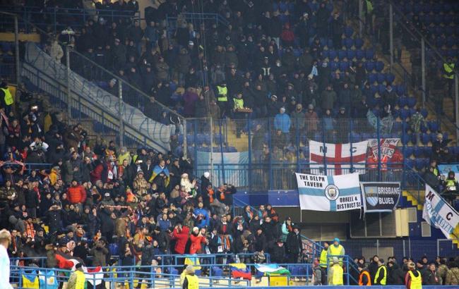 Фанаты "Манчестер Сити" почтили героев АТО во время матча Лиги чемпионов