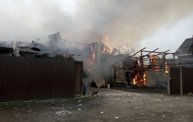 В Киеве произошел пожар на Русановских садах