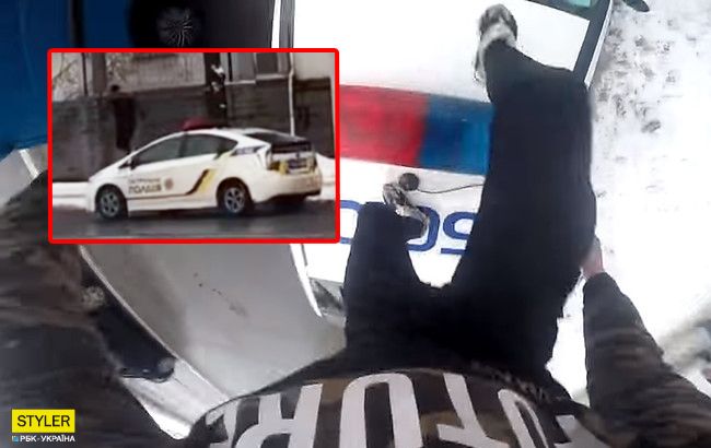 Попрыгал на полицейской машине: в Ровно парень устроил странный челлендж