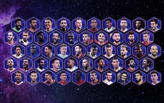 УЄФА оприлюднив список з 50 претендентів на потрапляння в збірну року